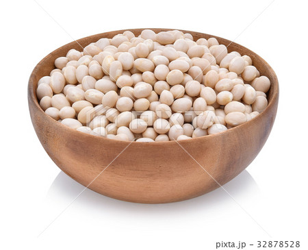White soybeans isolated on white background White soybeans isolated on white background 32878528