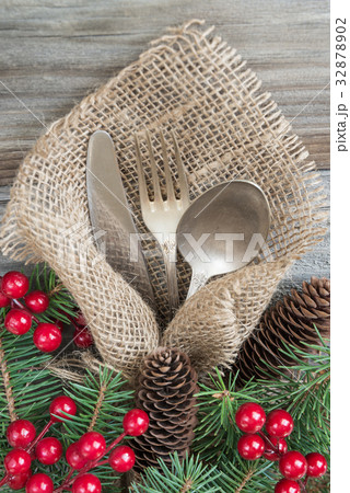 Christmas table with Christmas decoration Christmas table with Christmas decoration 32878902