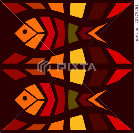 Fish mosaic seamless pattern Fish mosaic seamless pattern 32879263