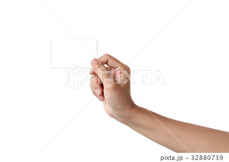 hand holding blank empty card hand holding blank empty card 32880739