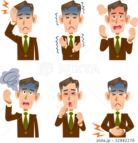 中高年のビジネスマン　病気　６種類の症状 32882276