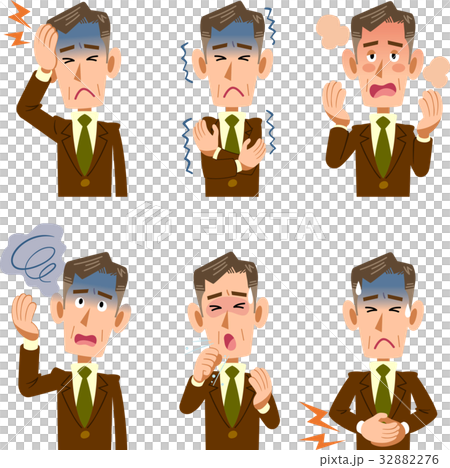 中高年のビジネスマン　病気　６種類の症状 32882276