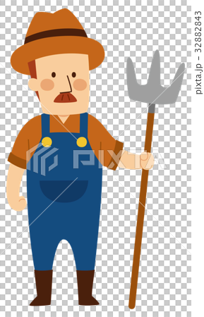 鍬を持った男性 32882843