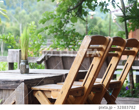 outdoor terrace of an organic rice farm 32883782