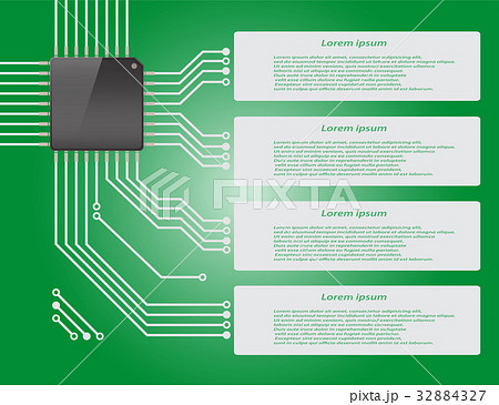 Electronics circuit board Infographics 32884327