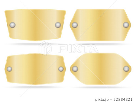 Vector Gold label metal or gold name plate  set 32884821