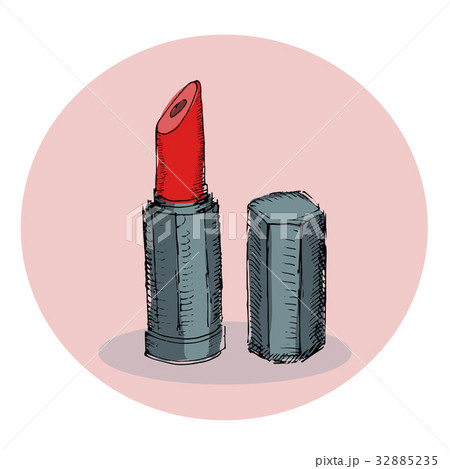 Fashion vector illustration. Red lipstick. 32885235