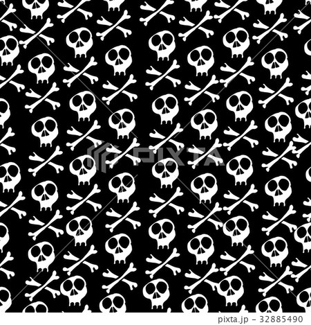 Cute Seamless Background. Skulls and bones. 32885490