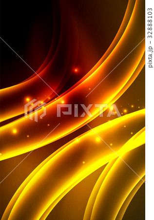 Vector glowing wave, smoke 32888103