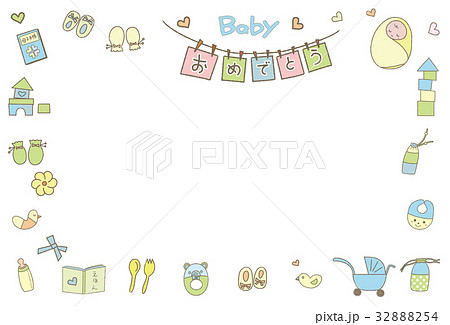 Baby 赤ちゃん ポストカード ブルーのイラスト素材 3254