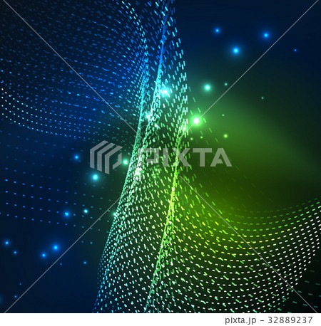 Vector wave particles background 32889237