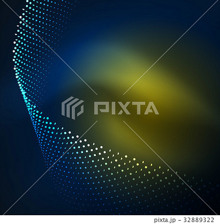 3D illuminated wave of glowing particles 32889322