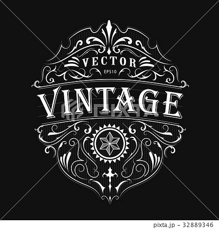 Antique label typography vintage design vector 32889346