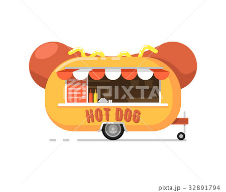 Hot dog outdoor cafe service icon 32891794