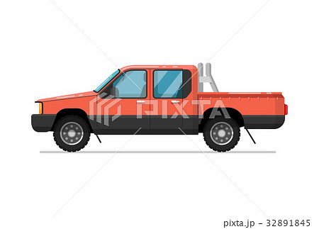 Pick Up Truck Isolated Vector Iconのイラスト素材