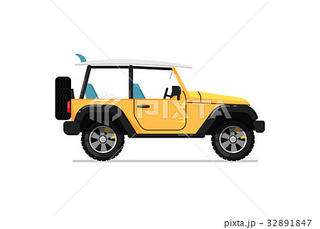 Off Road Jeep Isolated Vector Iconのイラスト素材