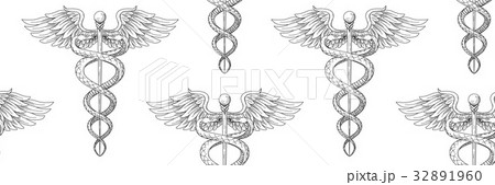 Seamless pattern of Cadeus Medical medecine pharma Seamless pattern of Cadeus Medical medecine pharma 32891960