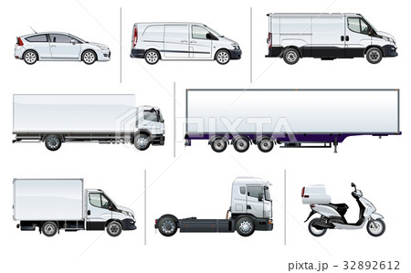 Vector realistic delivery transport mock-up Vector realistic delivery transport mock-up 32892612