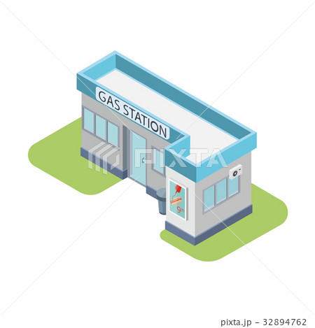 Shop at the gas station, isometric vector 32894762