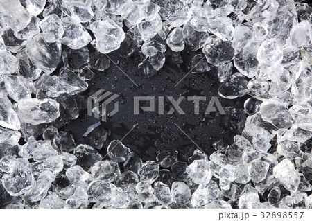 Frame of Crushed ice. Copy space, top view Frame of Crushed ice. Copy space, top view 32898557