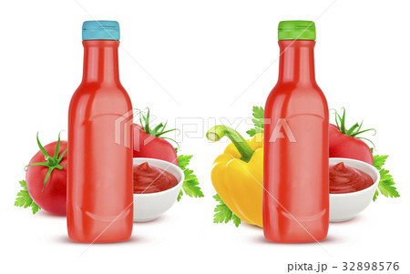 Tomato ketchup bottle isolated on white background Tomato ketchup bottle isolated on white background 32898576