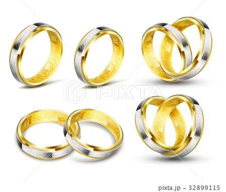 Set of realistic vector illustrations of gold 32899115