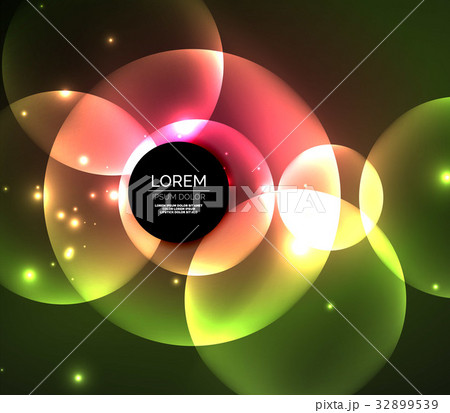 Glowing shiny overlapping circles composition on 32899539