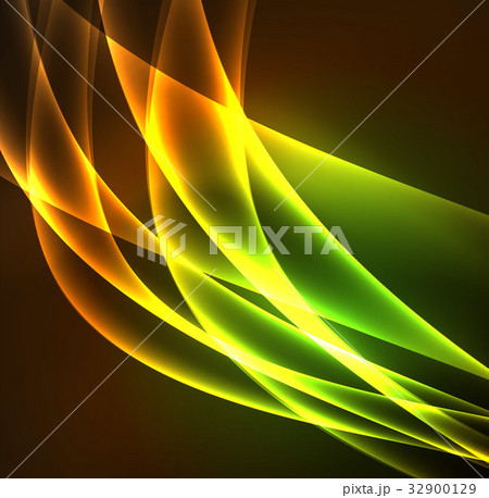 Energy lines, glowing waves in the dark, vector Energy lines, glowing waves in the dark, vector 32900129
