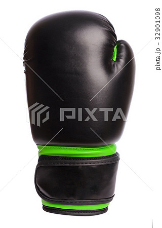 one black boxing mitts on a white background one black boxing mitts on a white background 32901098