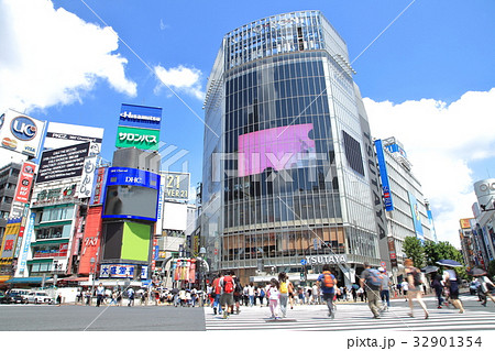 夏の渋谷駅前スクランブル交差点 夏の渋谷駅前スクランブル交差点 32901354