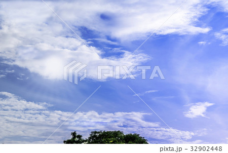 Sunlight and White clouds with blue sky background 32902448