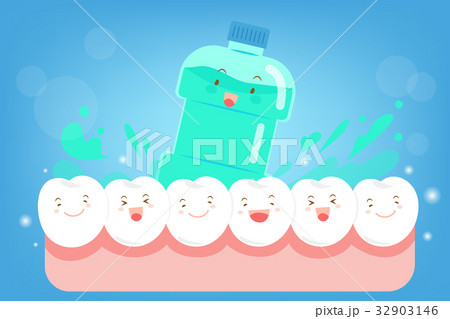 tooth with mouthwash 32903146