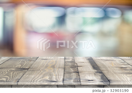 Empty wooden table perspective for product 32903190