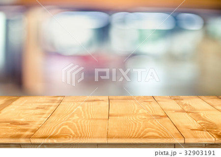 Empty wooden table perspective for product 32903191