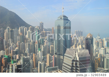 morning in Hong Kong city, China, aerial view 32903489