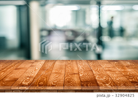 Empty wooden table for product placement 32904825