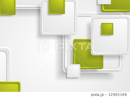 Abstract tech green grey squares background 32905169
