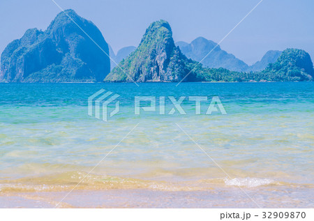 Amazing landscape full of rocky islands of El Nido 32909870