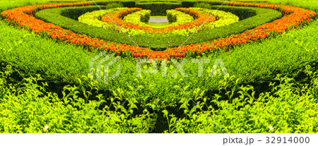 Colourful Flower and Winding Grass Pathway Colourful Flower and Winding Grass Pathway 32914000