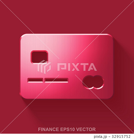 Flat metallic finance 3D icon. Red Glossy Metal Flat metallic finance 3D icon. Red Glossy Metal 32915752