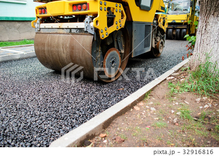 Background of asphalt roller that stack  32916816