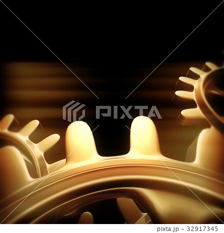 Gold gears and cogs macro 32917345