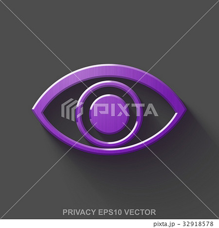 Flat metallic safety 3D icon. Purple Glossy Metal 32918578