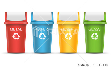 Colorful Recycle Trash Bins Vector. Set Of 32919110