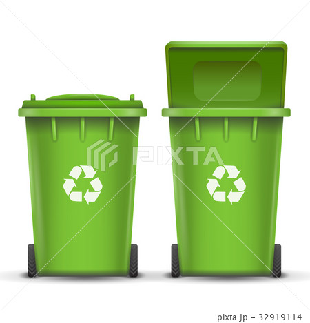 Green Recycling Bin Bucket Vector For Glass Trash 32919114