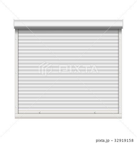 Realistic Window Roller Shutters Vector. Front 32919158