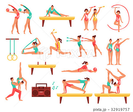 Gymnastics And Actobatics Decorative Icons Set Gymnastics And Actobatics Decorative Icons Set 32919757