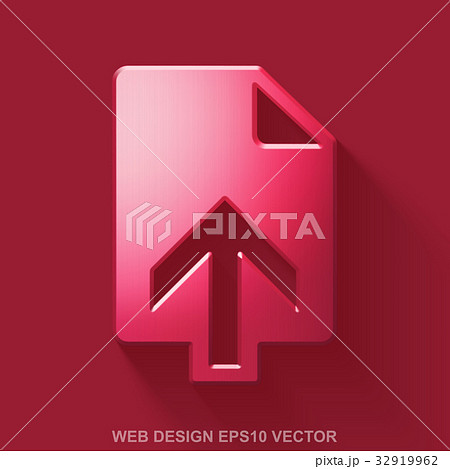 Flat metallic web development 3D icon. Red Glossy 32919962