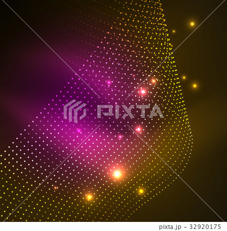 3D illuminated wave of glowing particles 3D illuminated wave of glowing particles 32920175