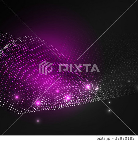 3D illuminated wave of glowing particles 3D illuminated wave of glowing particles 32920185